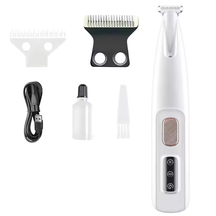 Recortadora de patas para mascotas, cortapelos para perros, afeitadora para gatos, recortadora eléctrica de patas para perros 3 en 1, recargable, impermeable con luz LED, afeitadora para mascotas de poco ruido para patas, ojos, orejas, cara, caderas - 1