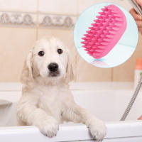 Cepillo de baño de silicona para perros y gatos, cerdas de masaje calmantes, cepillo de champú, adecuado para pelo largo y corto - details 4