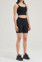 Pantalones cortos deportivos de cintura alta para mujer, pantalones de entrenamiento de yoga - details 7