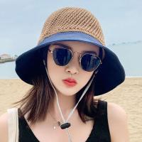 Nuevo protector solar en primavera y verano, moda para mujer, cubo de ocio, sombrero plegable con lazo para el sol, protección UV, gorra ancha para mujer - details 8