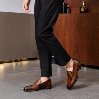 Primera capa de cuero de vaca, zapatos perezosos de un pedal, zapatos casuales de cuero, mocasines. - details 19