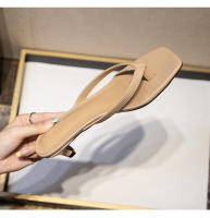 Chanclas de verano 2025 con punta cuadrada, diseño de gatito francés y clip en los dedos, tacón medio alto para mujer, tacón fino, sandalias frescas para uso exterior. - details 15