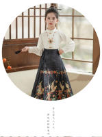 Falda con cara de caballo para niña, conjunto modificado Hanfu, disfraz antiguo Ming Tang de estilo chino para niña, verano para niños - details 17