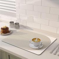 Alfombrilla de drenaje antideslizante, almohadilla de drenaje duradera, de diatomita creativa, de secado rápido, suave y absorbente, para mesa de cocina - details 0