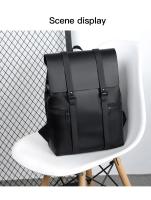Mochila De Cuero Negro para hombre, bolso de viaje genuino, informal, para la escuela, a la moda, grande, para ordenador portátil - details 11