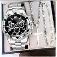 Reloj de pulsera con escala digital y reloj de cuarzo con banda de acero para hombre - details 1