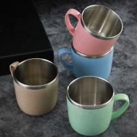 Tazas de acero inoxidable de doble capa con mango de plástico, taza de leche, café, antiquemaduras, inastillable, taza para beber leche, 201-300ml, nuevo - details 4