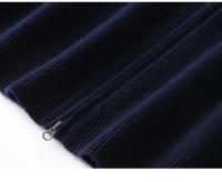Otoño e Invierno suéter de cachemira pura para hombre cuello medio alto tejido con cremallera forro polar abierto Top de Color sólido - details 19