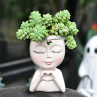 Amor europeo transfronterizo chica medio cuerpo suculenta planta verde maceta almacenamiento en el hogar patio jardín decoración de alta gama - details 9
