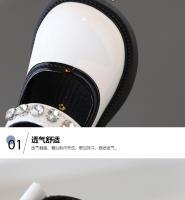 Nueva Moda Primavera Zapatos Individuales para Niñas Xiaoxiangfeng Suela Suave de Diamantes de Cristal Calzado Infantil de Cuero - details 2