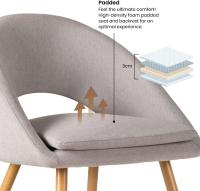 Pack de 2 sillas Acolchadas y tapizadas en Tela para salón, Comedor o Dormitorio - details 9