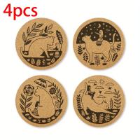 Posavasos de Corcho con Diseño de Gato Encantador Taza de Café, Soporte para Bebidas, Vajilla 4 Uds - details 1