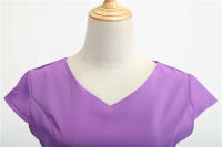 Women summer vintage with belt short sleeve v neck elegant retro swing party dresses - details 27