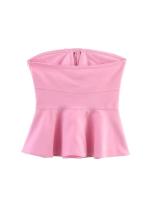 Camisetas sin mangas sexis de verano para mujer, moda 2025, color liso, hombros descubiertos, sin tirantes, ropa elegante con lazo para calle para mujer - details 1