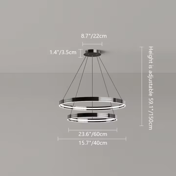 Colgante de Lámpara de Hierro Redondo de Lujo Moderno Ideal para Sala de Estar, Cocina, Dormitorio - 1