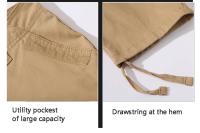 Pantalones Cargo cálidos de lana para hombre, ropa térmica informal de trabajo, pantalones de invierno, verde, negro, caqui, 6 bolsillos - details 7