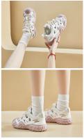 Zapatos de calle informales para mujer, zapatillas de suela gruesa con aumento de altura, versión coreana, color blanco, Primavera - details 12