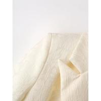 BUNO-Primavera otoño mujer chaqueta de traje Beige moda flores decoración cuello con muescas de un solo pecho de manga larga chaquetas femeninas abrigo - details 8