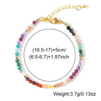 1 unidad 2024 Día de San Valentín chapado en oro de 18K piedras preciosas multicolores joyería delicada pulseras de cuentas para mujer regalo de Año Nuevo - details 0