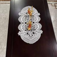 Mantel ovalado de ganchillo blanco de campo Vintage, juego de té para mesa de comedor de cocina, sala de estar, oficina, TV, armario de pared, Antip - details 7