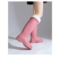 Botas de Lluvia de Tacón Alto Impermeables Zapatos de Invierno Cálido para Mujeres con Boca Ancho - details 14