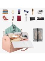 Bolso de viaje plegable para mujer, bolsa de lona de cuero PU grande, bolsa de viaje de negocios - details 2