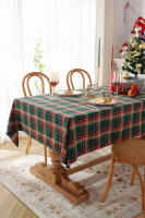 Mantel de Mesa de Cuadros de Navidad Tejido de Poliéster y Algodón en Rojo y Verde para Hogar y Fiestas - details 13