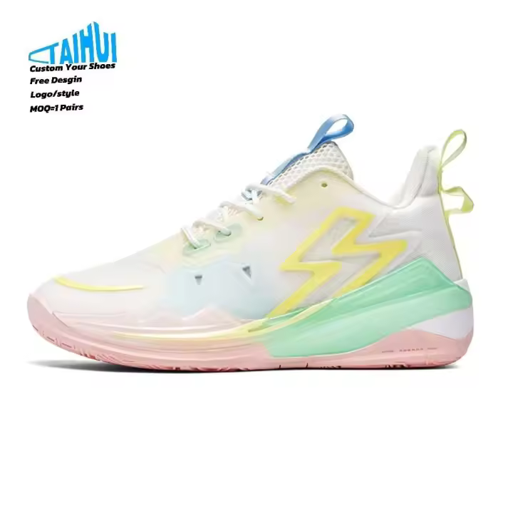 Zapatillas de baloncesto de alta calidad para adolescentes, zapatillas deportivas transpirables de malla fresca, oscura y luminosa, antideslizantes para todas las estaciones - 1