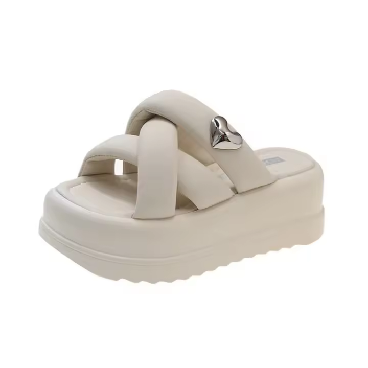 Zapatillas de suela gruesa para mujer, Sandalias antideslizantes, informales, a la moda, para playa, para verano - 1