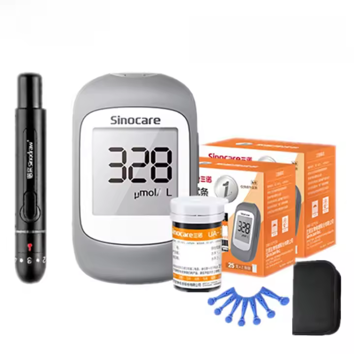 Medidor de ácido úrico Sinocare UA-I con lanceta, tiras reactivas y dispositivo para la gota. - 1