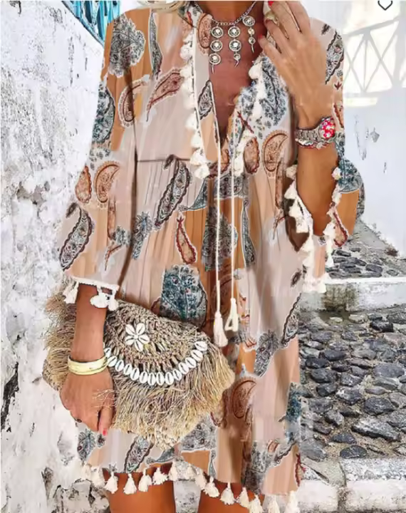 Vestido estampado de moda a la moda, ropa de mujer - 1
