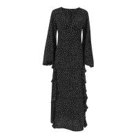 Vestido francés con volantes y cuello en V, manga abombada, estampado de puntos, novedad de verano, moda para mujer - details 13