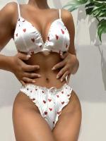 Conjunto de lencería erótica con lazo para mujer, ropa interior sexy con escote profundo en V, sin aros, pijama bonito de dos piezas - details 6