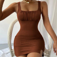 Vestido de punto de tirantes de temperamento Delgado para mujeres - details 9