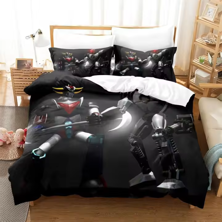 Funda de Almohada de Robot Goldorak Grendizer UFO Diseño 3D Impreso Cubierta de Almohada de Doble Rey Corta de Almohada para Niños, Niñas, Habitación de Adulto Material de Poliéster - 1