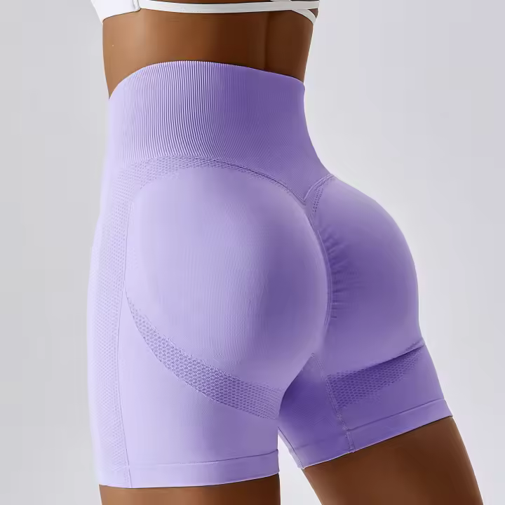Shorts de Yoga de Cintura Alta Leggings de Fitness sin Costuras para Mujer - 1