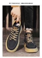Zapatos de cuero para hombre, ropa de trabajo informal Retro británica, botines bajos de media caña, plantilla con cierre de botón, PU para invierno - details 12