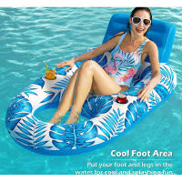 Tumbona inflable con respaldo para barco, silla flotante con forma de hoja de arce, piscina, arena, sombrilla, asiento, anillo en U, flotador de agua - details 2