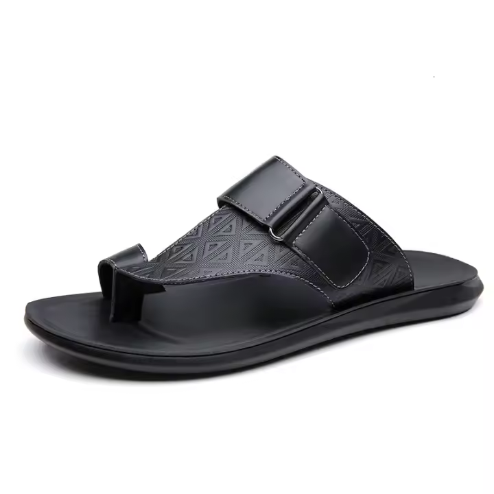 Sandalias de cuero para hombre de verano 2025, de gran tamaño, modernas y versátiles, sencillas y juveniles, para la playa. - 1
