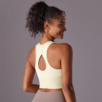Tops para mujer, Top moldeador de punto de Color sólido, ropa de Yoga recortada en la espalda, deportes, correr, camiseta sin mangas - details 32