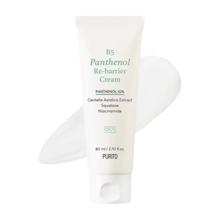 PURITO B5 Re-barrera 2.70 fl.oz. / 80ml, Crema Hidratante Rica con 10% Pantenol para Fortalecer la Barrera Cutánea, - 1