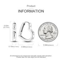 Pendientes de aro de Plata de Ley 925 para mujer, aretes con forma de corazón, luna y estrella, regalos de joyería - details 40