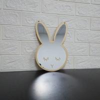 Espejo decorativo de dibujos animados para niños, Marco acrílico de madera con forma de estrella de conejo para cuarto de baño - details 10