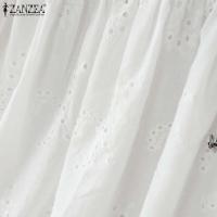 ZANZEA-vestido de mujer de encaje de retales, Vestidos informales de verano y primavera, Vestidos con cuello en A, ropa de calle por encima de la rodilla, vestido veraniego - details 14