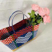 Nuevas llegadas de individualidad de verano, bolso portátil de contraste de Color para mujer, bolso de mano para compras en la playa y vacaciones, cesta de verduras - details 10