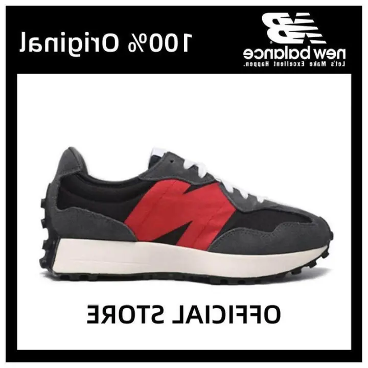 LETEN 【Tienda】 NB 327 ms327ff Negro rojo Calzado deportivo para mujer y hombre Pegatinas de pared - 1