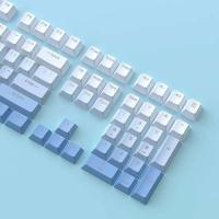 130 Keys Gradient Blue Shine Through OEM Profile RGB Backlit PBT Double Shot Keycaps for MX Switches Gaming Keyboards - details 3
