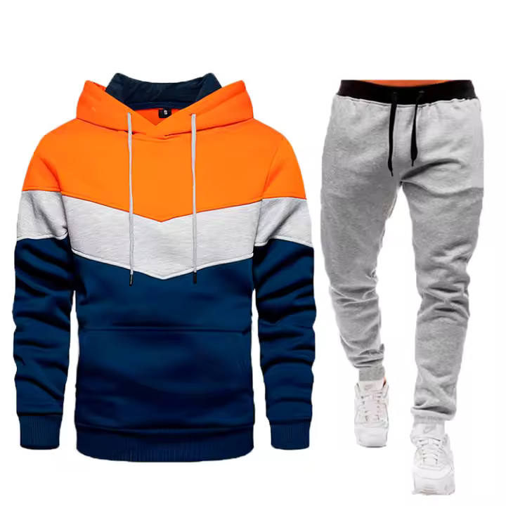 Conjunto deportivo de dos piezas para hombre, Sudadera con capucha y pantalones deportivos, Otoño e Invierno - 1