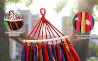 Hamacas Colgantes Hamaca de Jardín Exterior con Barra y Bolsa de Transporte 275 x 155 cm - details 3