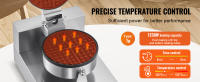 SucceBuy Máquina para hacer gofres comercial, redonda de 1230 W, acero inoxidable antiadherente, control de temperatura y tiempo, mango - details 1